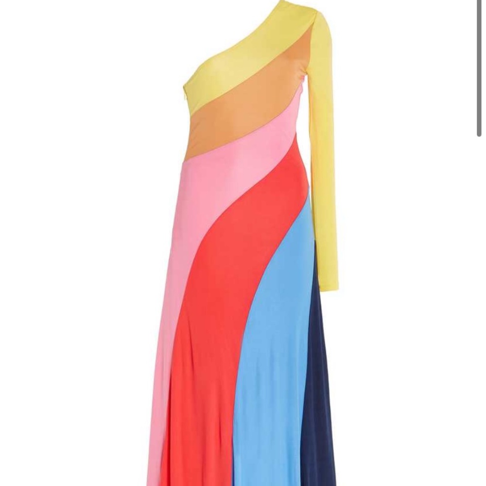 Staud Serena color block jersey dress